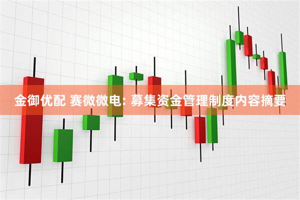 金御优配 赛微微电: 募集资金管理制度内容摘要