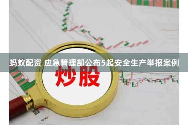 蚂蚁配资 应急管理部公布5起安全生产举报案例